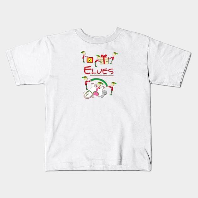 Elves - Burning the midnight oil at the Ol' North Pole Kids T-Shirt by Verl